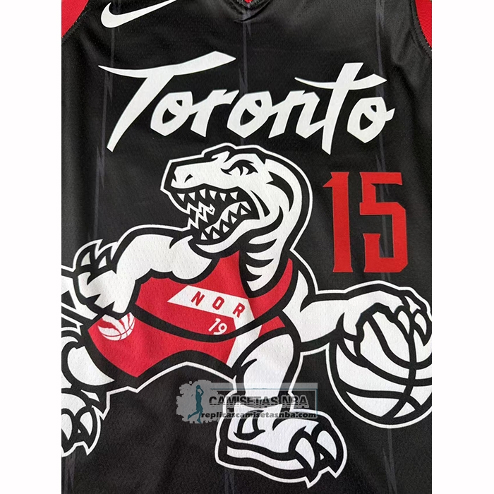 Camiseta Toronto Raptors Vince Carter NO 15 Ciudad 2025-26 Negro